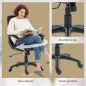 Silla de Oficina Giratoria Tapizada en Lino Sintético Altura Ajustable Basculante Respaldo Medio Reposabrazos Negro Silla de Oficina Giratoria Tapizada en Lino Sintético Altura Ajustable Basculante Respaldo Medio Reposabrazos Negro