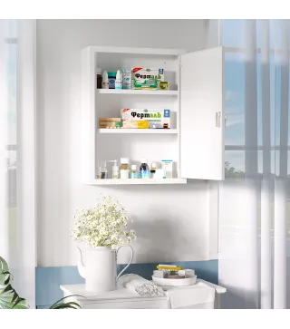 Botiquín de Pared Armario de Medicinas de Acero Armario con 3 Estantes y 2 Llaves para Baño 40x15x53,5 cm Blanco