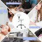 Taburete Giratorio con Respaldo y Ruedas Altura Regulable para Salones de Belleza Estudio de Tatuajes Blanco