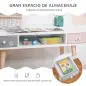 Mesa de Escritorio Infantil Mesa Consola con 1 Compartimento Abierto y 2 Cajones Estilo Nórdico para Estudio Entrada Dormitorio