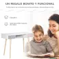 Mesa de Escritorio Infantil Mesa Consola con 1 Compartimento Abierto y 2 Cajones Estilo Nórdico para Estudio Entrada Dormitorio