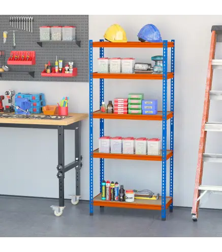 Estantería Metálica de Almacenaje 80x40x182 cm con 5 Niveles Ajustables en Altura Carga Máxima por Estante 300 kg para Almacén G