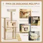 Árbol Rascador para Gatos 130 cm, Árbol para Gatos con 5 Plataformas, Hamaca, Escalera, Cueva, Postes de Yute, Bola Colgante, Be