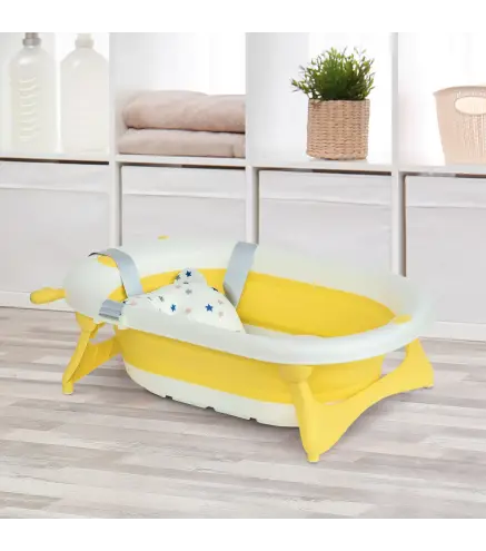 Banera Plegable para Bebe Recien Nacido hasta 3 Anos 81,5x50,5x23,5 cm con Tapon Termosensible Cojin