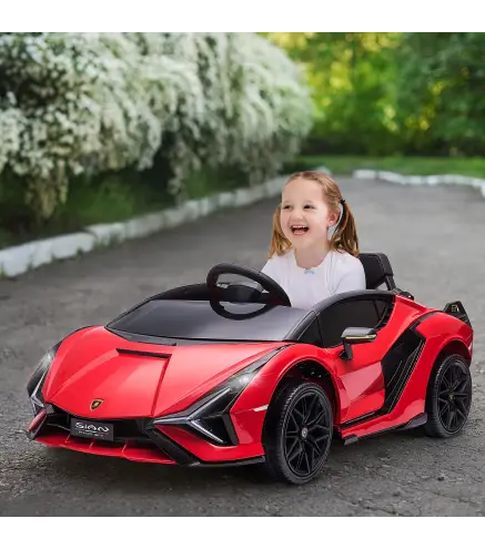 Coche Eléctrico para Niños de +3 Años Lamborghini SIAN Coche de Batería 12V con Mando a Distancia Apertura de Puerta Música MP3