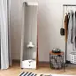 Espejo de Pie Cuerpo Entero Rectangular Espejo de Pared con 2 Formas de Uso Marco de Madera de Pino Moderno para Pasillo Dormito