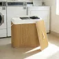 Cesto de Ropa Sucia 144L de Bambú con 3 Compartimentos Asas Bolsa Interior Extraíble 60x40x60 cm Marrón