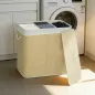 Cesto de Ropa Sucia 144L de Bambú con 3 Compartimentos Asas Bolsa Interior Extraíble 60x40x60 cm Crema