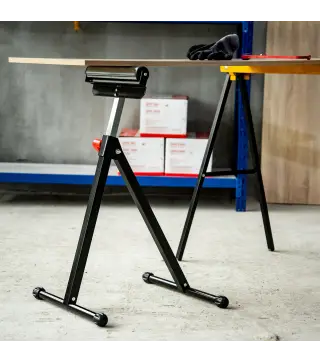 Soporte de Rodillo Plegable y Ajustable en Altura de 68-110 cm con Manivela de Bloqueo Carga Máx. 60kg / 90kg Caballete Telescóp