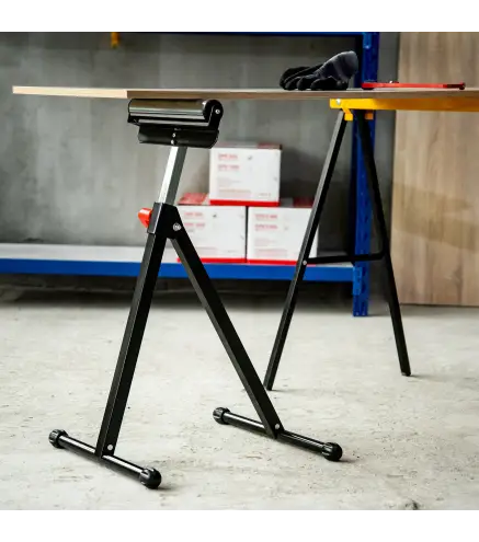 Soporte de Rodillo Plegable y Ajustable en Altura de 68-110 cm con Manivela de Bloqueo Carga Máx. 60kg / 90kg Caballete