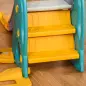 Tobogán Infantil con Columpio y Canasta de Baloncesto 3 en 1 para 18-36 Meses con Asiento Ajustable Parque Infantil para Interio