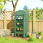 Invernadero de Exterior con 4 Estantes Ruedas Puerta Enrollable Cubierta de PE y Marco de Acero 69x50x165 cm Verde