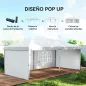Carpa Plegable 6x3 m Pop-up con 4 Laterales Desmontables Cenador de Jardín con 2 Ventanas y Bolsa de Transporte Blanco