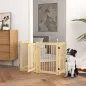 Barrera de Seguridad para Perros Plegable de Madera para Escaleras y Puertas con Soporte de Pie 204x36x75 cm Natural