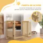 Barrera de Seguridad para Perros Plegable de Madera para Escaleras y Puertas con Soporte de Pie 204x36x75 cm Natural