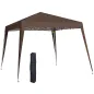 Carpa Plegable 2,4x2,4 m Pop-up Cenador de Jardín Altura Ajustable con Bolsa de Transporte Anti-UV Impermeable Café Carpa Plegable 2,4x2,4 m Pop-up Cenador de Jardín Altura Ajustable con Bolsa de Transporte Anti-UV Impermeable Café