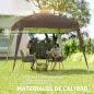 Carpa Plegable 3x3 m Pop-up Cenador de Jardín Altura Ajustable con Bolsa de Transporte Anti-UV Impermeable Café