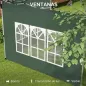 Paredes Laterales para Carpa de 3 x 3 / 3 x 4 m 2 Paneles de Tela Oxford de 295x195 cm con Ventana para Fiestas Verde