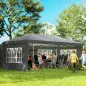 Carpa Plegable 6x3 m Pop-up con 4 Laterales Desmontables Cenador de Jardín con 4 Ventanas y Bolsa de Transporte Gris
