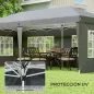 Carpa Plegable 6x3 m Pop-up con 4 Laterales Desmontables Cenador de Jardín con 4 Ventanas y Bolsa de Transporte Gris