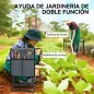 Taburete de Jardín Plegable con Almohadilla de Espuma EVA Asiento de Jardín 2 en 1 con Bolsa para Herramientas