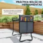 Taburete de Jardín Plegable con Almohadilla de Espuma EVA Asiento de Jardín 2 en 1 con Bolsa para Herramientas