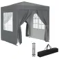 Carpa Plegable 2x2m con 4 Paredes Laterales Tela Oxford 2 Ventanas y Bolsa de Transporte Anti-UV Impermeable Gris Carpa Plegable 2x2m con 4 Paredes Laterales Tela Oxford 2 Ventanas y Bolsa de Transporte Anti-UV Impermeable Gris