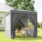 Carpa Plegable 2x2m con 4 Paredes Laterales Tela Oxford 2 Ventanas y Bolsa de Transporte Anti-UV Impermeable Gris