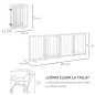 Barrera de Seguridad para Perros Plegable de Madera para Escaleras y Puertas con Soporte de Pie 204x36x75 cm Blanco
