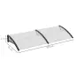 Tejadillo de Protección 195x75 cm Marquesina de Exterior con Paneles de Policarbonato Barras de Aluminio Transparente