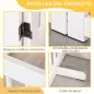 Barrera de Seguridad para Perros Plegable de Madera para Escaleras y Puertas con Soporte de Pie 204x36x75 cm Blanco