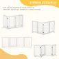 Barrera de Seguridad para Perros Plegable de Madera para Escaleras y Puertas con Soporte de Pie 204x36x75 cm Blanco