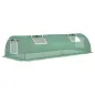 Invernadero Pequeño para Cultivo de Plantas con 4 Ventanas Marco de Acero y Cubierta de PE Anti-UV 200x80x45 cm Verde