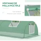 Invernadero Pequeño para Cultivo de Plantas con 4 Ventanas Marco de Acero y Cubierta de PE Anti-UV 200x80x45 cm Verde