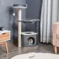 Árbol Rascador para Gatos 48x34x95 cm Torre para Gatos con Hamaca Plataformas Cueva Extraíble Postes de Sisal Gris