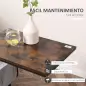 Mesa Auxiliar para Sofá y Cama Mesita Auxiliar Pequeña en Forma de C con Bolsillo de Almacenaje Estilo Industrial para Salón 53x