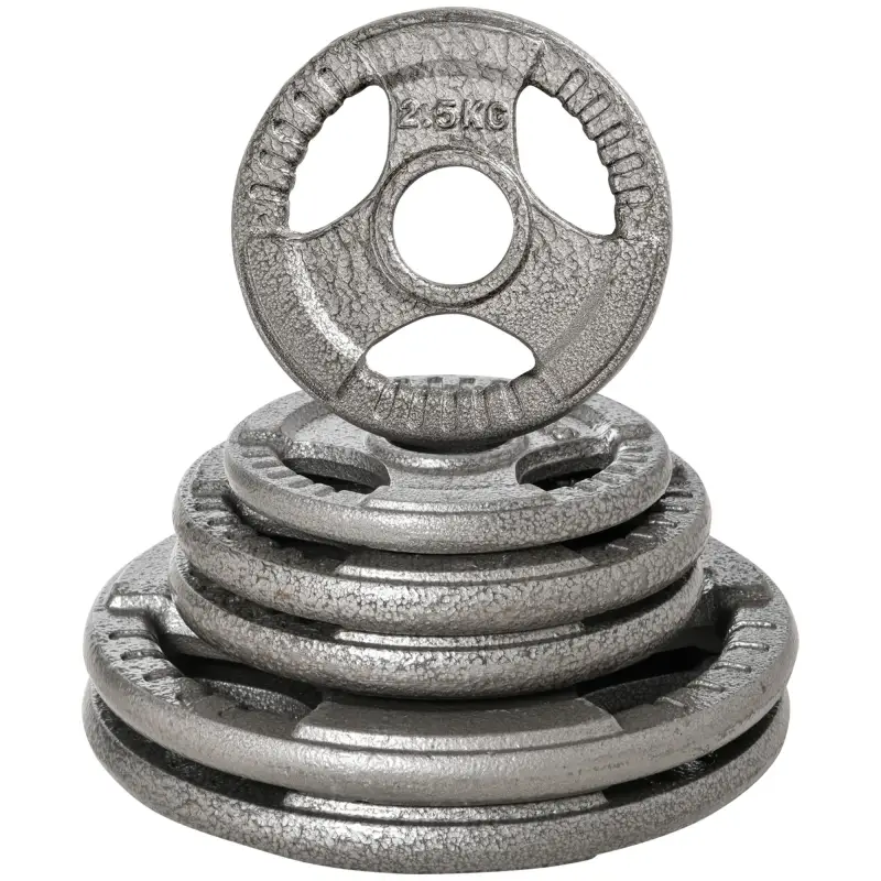 Juego de 6 Discos de Pesas de Acero Total de 35 kg 2x10 kg 2x5 kg 2x2,5 kg Discos Olímpicos con Orificio Central de Ø54 mm para