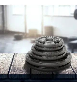 Juego de 6 Discos de Pesas de Acero Total de 35 kg 2x10 kg 2x5 kg 2x2,5 kg Discos Olímpicos con Orificio Central de Ø54 mm para