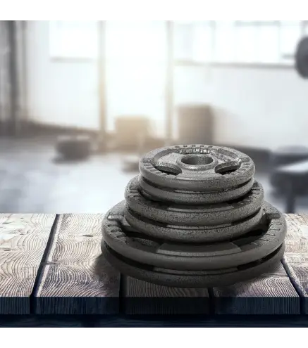 Juego de 6 Discos de Pesas de Acero Total de 35 kg 2x10 kg 2x5 kg 2x2,5 kg Discos Olímpicos con Orificio Central de Ø54 mm para