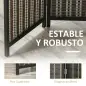 Biombo de 4 Paneles de Bambú Separador de Ambientes Plegable Divisor de Espacios para Dormitorio Salón 180x180x1,9 cm Marrón y N