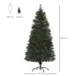 Árbol de Navidad 150 cm Artificial con 219 Agujas de Pino de PVC Ignífugo Base Plegable y Soporte de Acero Montaje Rápido Decora