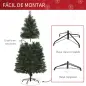 Árbol de Navidad 150 cm Artificial con 219 Agujas de Pino de PVC Ignífugo Base Plegable y Soporte de Acero Montaje Rápido Decora