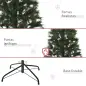 Árbol de Navidad 150 cm Artificial con 219 Agujas de Pino de PVC Ignífugo Base Plegable y Soporte de Acero Montaje Rápido Decora