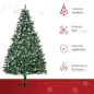 Árbol de Navidad Artificial Ø90x180 cm con 1111 Puntas de PVC y 59 Piñas con Ramas Apertura Automática Base Plegable y Soporte d