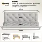 Cojín para Banco de Jardín con Respaldo Relleno Grueso y Cintas de Sujeción para Interior y Exterior 150x98x8 cm Gris