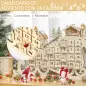 Calendario de Adviento de Navidad con Luces y 24 Cajones Decoración Navideña Modelo Trineo 45x10x31 cm Madera Natural