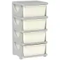 Torre de Almacenamiento Infantil con 4 Cajones para Niños de +3 Años con Bordes Redondeados y Asas 37x37x76 cm Crema Torre de Almacenamiento Infantil con 4 Cajones para Niños de +3 Años con Bordes Redondeados y Asas 37x37x76 cm Crema