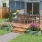 Juego de 2 Jardineras Exterior Grandes de Acero Galvanizado Huertos Urbanos para Terraza Jardín 100x50x30 cm Verde