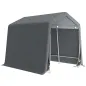 Carpa de Jardín para Bicicletas con Marco de Metal 2 Puertas con Cremallera Impermeable Anti-UV 2,4x2x2 m Gris Oscuro