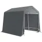 Carpa de Jardín para Bicicletas con Marco de Metal 2 Puertas con Cremallera Impermeable Anti-UV 2,4x2x2 m Gris Oscuro Carpa de Jardín para Bicicletas con Marco de Metal 2 Puertas con Cremallera Impermeable Anti-UV 2,4x2x2 m Gris Oscuro